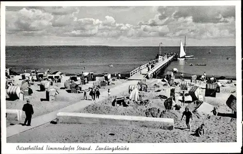 Ak Ostseebad Timmendorfer Strand, Landungsbrücke, Strand