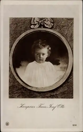 Passepartout Ak Kronprinz Franz Josef Otto, Sohn von Kaiser Karl I. von Österreich Ungarn, Portrait