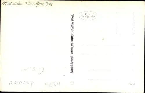 Ak Kaiser Franz Joseph I., Standportrait in Uniform