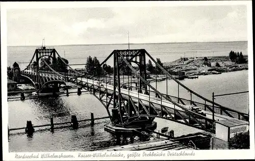 Ak Bant Wilhelmshaven in Niedersachsen, Gr. Drehbrücke, Kaiser Wilhelmbrücke