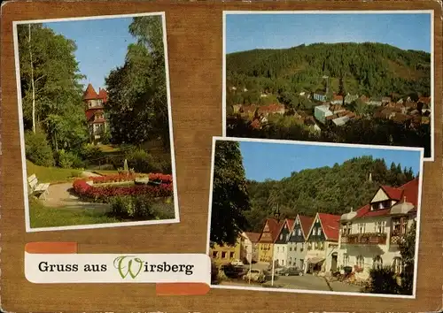 Ak Wirsberg im Fichtelgebirge, Vogelschau, Ortsmitte, Parkanlage