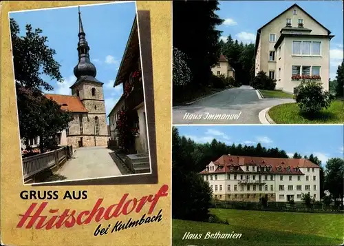 Ak Hutschdorf Thurnau in Oberfranken, Haus Immanuel, Haus Bethanien, Kirche