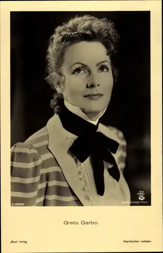 Ak Schauspielerin Greta Garbo, Portrait