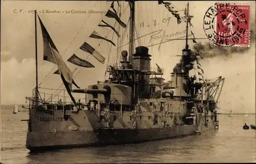 Ak Französisches Kriegsschiff, L'Escadre, Le Cuirasse Democratie