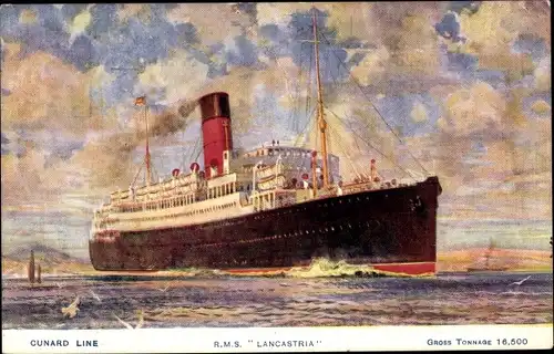 Ak Dampfer RMS Lancastria, Cunard Line