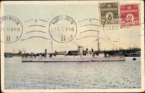 Ak Dänisches Kriegsschiff, Heimdal, geschützter Kreuzer