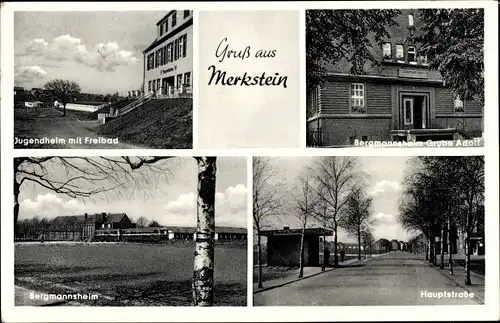 Ak Merkstein Herzogenrath in Nordrhein Westfalen, Bergmannsheim Grube Adolf, Jugendheim