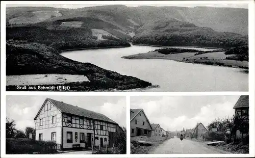 Ak Schmidt Nideggen in der Eifel, Gaststätte und Pension, Landschaft, Straßenpartie