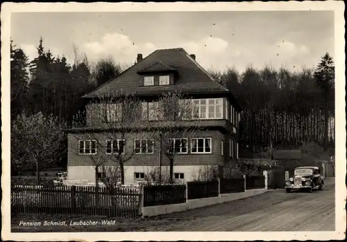 Ak Laubach in Hessen, Pension Schmidt, Laubacher Wald, Auto