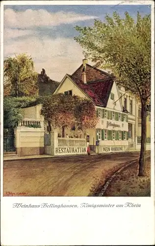 Künstler Ak Behre, E., Bellinghausen Königswinter im Rhein Sieg Kreis, Weinhaus