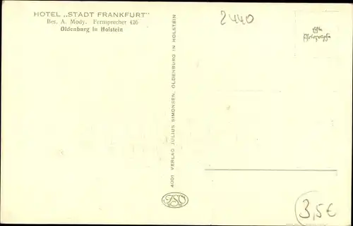 Ak Oldenburg in Holstein, Hotel Stadt Frankfurt, Gastraum, Tresen