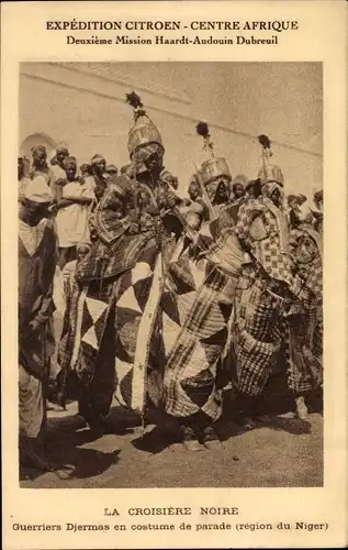 Ak Niger, Guerriers Djermas en costume de parade, Expedition Citroen, Croisiere Noire,Haardt Audouin