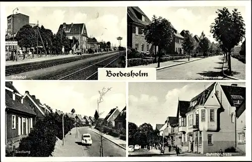 Ak Bordesholm in Holstein, Siedlung, Bahnhof, Bahnhofstraße