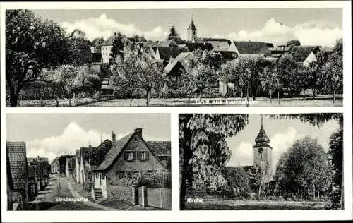 Ak Herrnsheim Willanzheim in Unterfranken Bayern, Gesamtansicht, Kirche