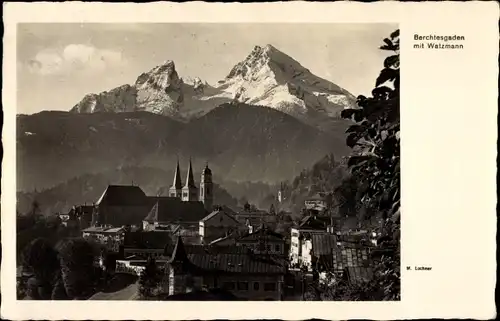 Ak Berchtesgaden in Oberbayern, Gesamtansicht,  Watzmann
