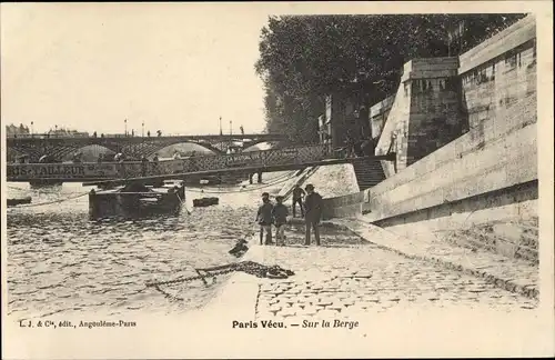 Ak Paris IV, Paris vécu, sur la Berge, Seineufer