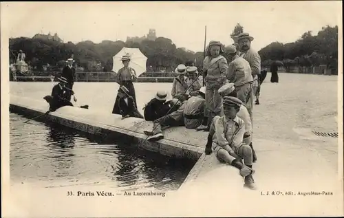 Ak Paris V, Paris Vécu, au Luxembourg, Parkbesucher, Kinder