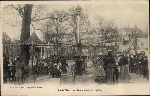 Ak Paris I, Paris vécu, aux Champs Elysées, Karussell