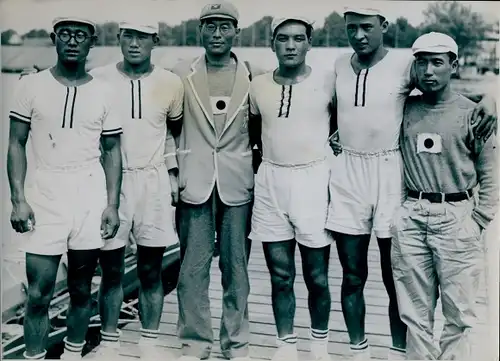 Foto Olympische Spiele Berlin 1936, Japanische Ruderer, Chirasaka Yamada Takashima Hatakeyama Endo