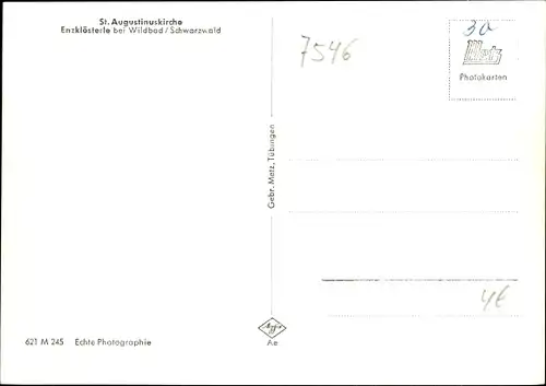 Ak Enzklösterle im Schwarzwald, St. Augustinuskirche