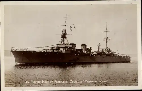 Ak Französisches Kriegsschiff, Croiseur, Duguay Trouin, Backbord