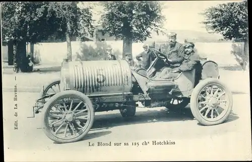 Ak Le Blond sur sa 125 chevaux Hotchkiss, Automobil, Startnummer 5