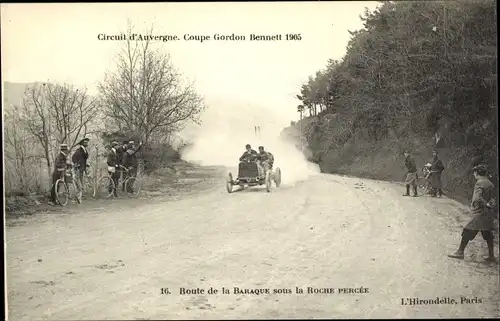 Ak Circuit d'Auvergne, Coupe Gordon Bonnett 1906, Route de la Baraque