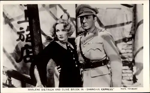 Ak Schauspielerin Marlene Dietrich, Clive Brook, Shanghai Express