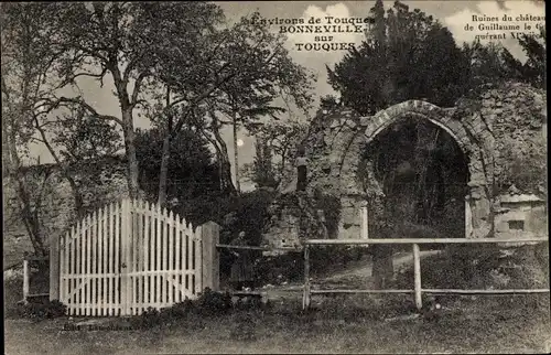 Ak Bonneville sur Touques Calvados, Ruines du chateau de Guillaume le Conquerant