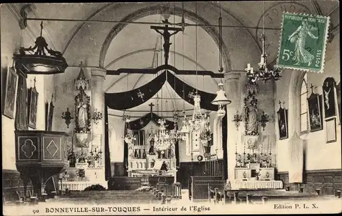 Ak Bonneville sur Touques Calvados, Interieur de l'Eglise
