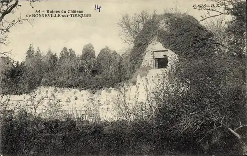 Ak Bonneville sur Touques Calvados, Ruines du Chateau