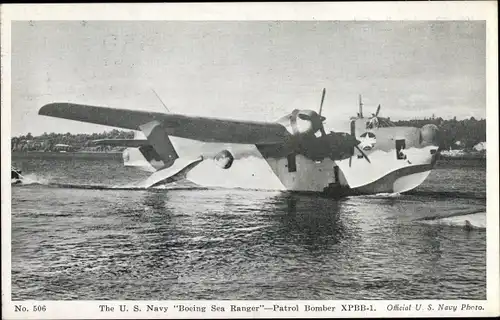 Ak US Navy Boeing Sea Ranger, Patrol Bomber XPBB 1, US Amerikanisches Militärflugzeug