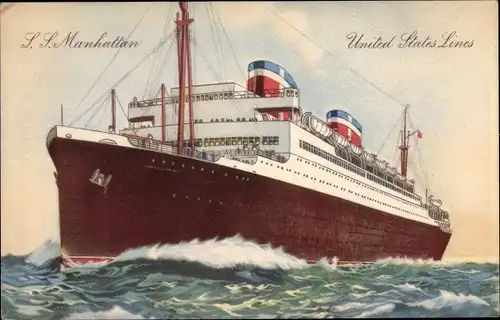 Ak Dampfer SS Manhattan, USL