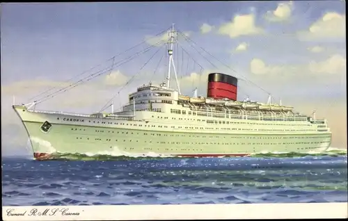 Ak Dampfer RMS Caronia auf dem Meer, Cunard Line