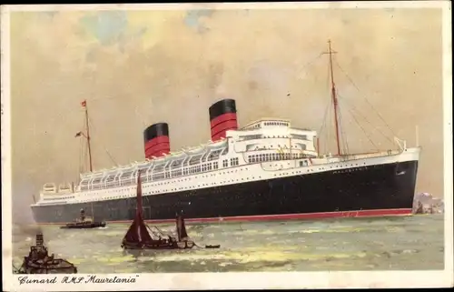 Ak Cunard Line, Dampfer RMS Mauretania