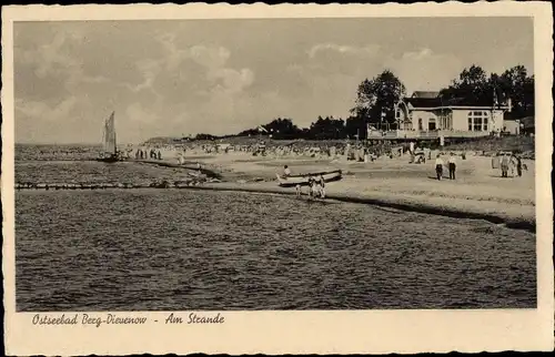 Ak Dziwnów Berg Dievenow in Pommern, Strandpartie