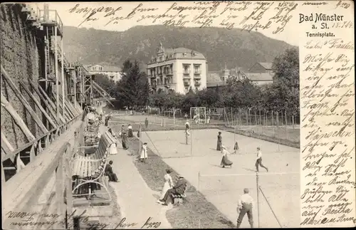 Ak Bad Münster am Stein Ebernburg, Tennisplatz