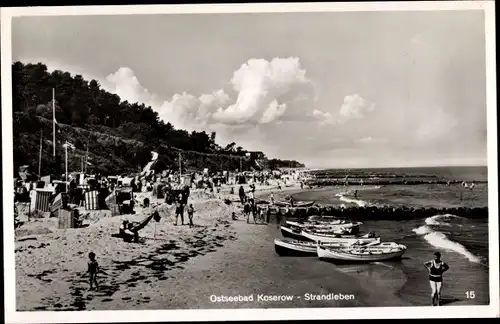 Ak Ostseebad Koserow auf Usedom, Strandleben