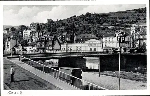 Ak Altena im Märkischen Kreis, Blick auf die Stadt, Brücke