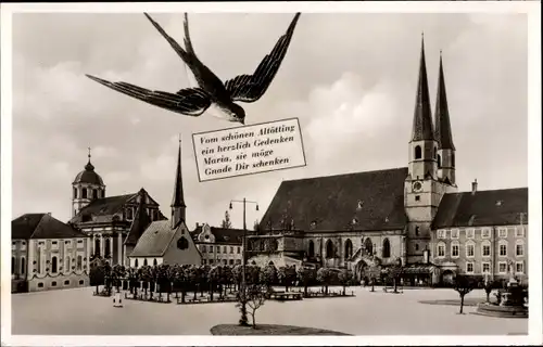 Ak Altötting in Oberbayern, Kapellplatz, Schwalbe