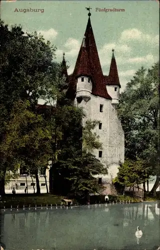 Ak Augsburg in Schwaben, Fünfgradturm