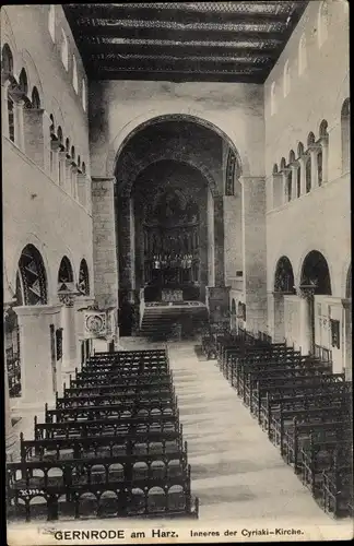 Ak Gernrode Quedlinburg im Harz, Inneres der Cyriaki Kapelle