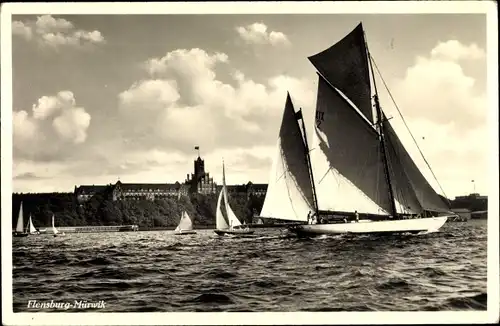 Ak Mürwik Flensburg in Schleswig Holstein, Segelschiffe