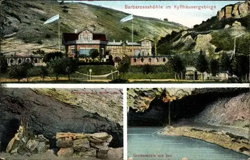 Ak Bad Frankenhausen, Barbarossahöhle, Kyffhäusergebirge, Grottenhöhle