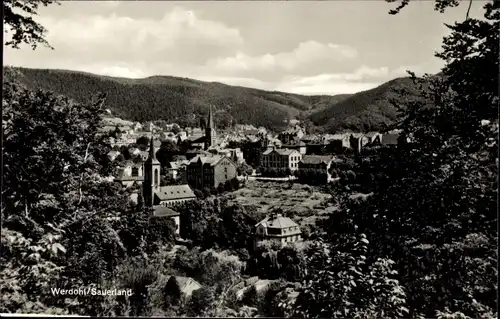 Ak Werdohl im Märkischen Sauerlandkreis, Totalansicht auf den Ort