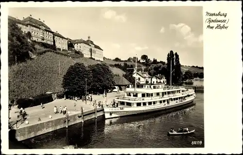 Ak Meersburg am Bodensee, Hafen, Salondampfer Karlsruhe