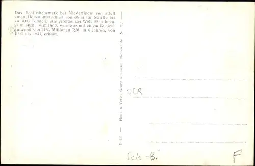 Ak Niederfinow im Barnim, Schiffshebewerk, Blick in den Trog