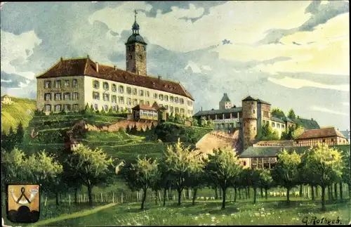 Künstler Ak Rothgeb., Gg., Gundelsheim am Neckar, Schloss Hornegg, Wappen