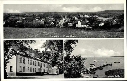 Ak Fleckeby in Schleswig, Louisenlund, An der Schlei, Gesamtansicht