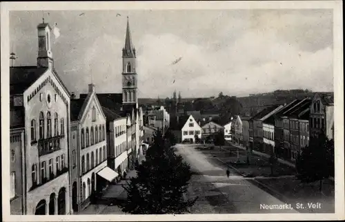 Ak Neumarkt Sankt Veit an der Rott Oberbayern, Straßenpartie, Kirchturm